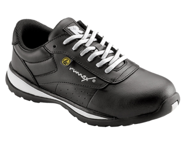 RUNNEX 5382 GirlStar S3S Damen-Sicherheitshalbschuh aus schwarzem Glattleder – sportliche Seitenansicht